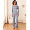Ekouaer Womens Pajama Sets 2 Piece Sleepwear Soft Pajamas Long Sleeve Pjs Comfy Loungewear S-XXL(Black Stripe)