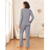 Ekouaer Womens Pajama Sets 2 Piece Sleepwear Soft Pajamas Long Sleeve Pjs Comfy Loungewear S-XXL(Black Stripe)