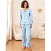 Ekouaer Womens Pajama Sets 2 Piece Sleepwear Soft Pajamas Long Sleeve Pjs Comfy Loungewear S-XXL(Blue Star)