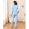 Ekouaer Womens Pajama Sets 2 Piece Sleepwear Soft Pajamas Long Sleeve Pjs Comfy Loungewear S-XXL(Blue Star)