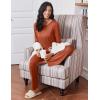 Ekouaer Womens Pajama Sets 2 Piece Sleepwear Soft Pajamas Long Sleeve Pjs Comfy Loungewear S-XXL(Caramel)