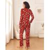 Ekouaer Womens Pajama Sets 2 Piece Sleepwear Soft Pajamas Long Sleeve Pjs Comfy Loungewear S-XXL(Christmas Red Snowman)