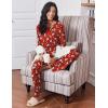 Ekouaer Womens Pajama Sets 2 Piece Sleepwear Soft Pajamas Long Sleeve Pjs Comfy Loungewear S-XXL(Christmas Red Snowman)