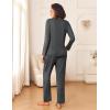 Ekouaer Womens Pajama Sets 2 Piece Sleepwear Soft Pajamas Long Sleeve Pjs Comfy Loungewear S-XXL(Dark Gray)