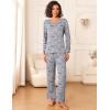 Ekouaer Womens Pajama Sets 2 Piece Sleepwear Soft Pajamas Long Sleeve Pjs Comfy Loungewear S-XXL(Grey Coffee)