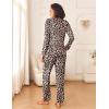 Ekouaer Womens Pajama Sets 2 Piece Sleepwear Soft Pajamas Long Sleeve Pjs Comfy Loungewear S-XXL(Leopard)