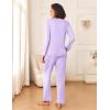 Ekouaer Womens Pajama Sets 2 Piece Sleepwear Soft Pajamas Long Sleeve Pjs Comfy Loungewear S-XXL(Lilac Dots)