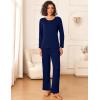 Ekouaer Womens Pajama Sets 2 Piece Sleepwear Soft Pajamas Long Sleeve Pjs Comfy Loungewear S-XXL(Navy Blue)