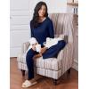 Ekouaer Womens Pajama Sets 2 Piece Sleepwear Soft Pajamas Long Sleeve Pjs Comfy Loungewear S-XXL(Navy Blue)