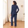 Ekouaer Womens Pajama Sets 2 Piece Sleepwear Soft Pajamas Long Sleeve Pjs Comfy Loungewear S-XXL(Navy Blue Star)