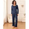 Ekouaer Womens Pajama Sets 2 Piece Sleepwear Soft Pajamas Long Sleeve Pjs Comfy Loungewear S-XXL(Navy Blue Star)
