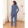 Ekouaer Womens Pajama Sets 2 Piece Sleepwear Soft Pajamas Long Sleeve Pjs Comfy Loungewear S-XXL(Navy Dots)