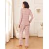 Ekouaer Womens Pajama Sets 2 Piece Sleepwear Soft Pajamas Long Sleeve Pjs Comfy Loungewear S-XXL(Pink Stripe)