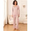 Ekouaer Womens Pajama Sets 2 Piece Sleepwear Soft Pajamas Long Sleeve Pjs Comfy Loungewear S-XXL(Pink Stripe)