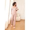 Ekouaer Womens Pajama Sets 2 Piece Sleepwear Soft Pajamas Long Sleeve Pjs Comfy Loungewear S-XXL(Pink Stripe)