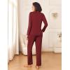 Ekouaer Womens Pajama Sets 2 Piece Sleepwear Soft Pajamas Long Sleeve Pjs Comfy Loungewear S-XXL(Wine Red)