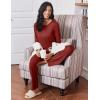 Ekouaer Womens Pajama Sets 2 Piece Sleepwear Soft Pajamas Long Sleeve Pjs Comfy Loungewear S-XXL(Wine Red)