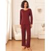 Ekouaer Womens Pajama Sets 2 Piece Sleepwear Soft Pajamas Long Sleeve Pjs Comfy Loungewear S-XXL(Wine Red)