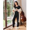 Ekouaer Womens Pajama Sets Long Sleeve Lounge Set 2 Piece Pj Sets for Women Henley Neck Casual Sleepwear Loungewear S-XXL(Black)