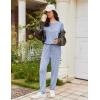 Ekouaer Womens Pajama Sets Long Sleeve Lounge Set 2 Piece Pj Sets for Women Henley Neck Casual Sleepwear Loungewear S-XXL(Light Blue)