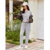 Ekouaer Womens Pajama Sets Long Sleeve Lounge Set 2 Piece Pj Sets for Women Henley Neck Casual Sleepwear Loungewear S-XXL(Light Grey)