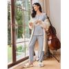Ekouaer Womens Pajama Sets Long Sleeve Lounge Set 2 Piece Pj Sets for Women Henley Neck Casual Sleepwear Loungewear S-XXL(Light Grey)