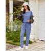 Ekouaer Womens Pajama Sets Long Sleeve Lounge Set 2 Piece Pj Sets for Women Henley Neck Casual Sleepwear Loungewear S-XXL(Navy Blue)