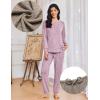 Ekouaer Womens Pajama Sets Long Sleeve Lounge Set 2 Piece Pj Sets for Women Henley Neck Casual Sleepwear Loungewear S-XXL(Purple)