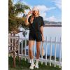 Ekouaer Womens Pajama Sets Short Sleeve Lounge Sets 2 Piece Pjs Tops and Shorts Outfits Matching Loungewear with Pockets(Black)