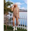Ekouaer Womens Pajama Sets Short Sleeve Lounge Sets 2 Piece Pjs Tops and Shorts Outfits Matching Loungewear with Pockets(Brown)