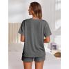 Ekouaer Womens Pajama Sets Short Sleeve Lounge Sets 2 Piece Pjs Tops and Shorts Outfits Matching Loungewear with Pockets(Dark Grey)