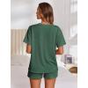 Ekouaer Womens Pajama Sets Short Sleeve Lounge Sets 2 Piece Pjs Tops and Shorts Outfits Matching Loungewear with Pockets(Forestgreen)