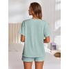 Ekouaer Womens Pajama Sets Short Sleeve Lounge Sets 2 Piece Pjs Tops and Shorts Outfits Matching Loungewear with Pockets(Glacial Green)