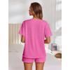 Ekouaer Womens Pajama Sets Short Sleeve Lounge Sets 2 Piece Pjs Tops and Shorts Outfits Matching Loungewear with Pockets(Hot Pink)