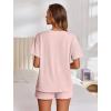 Ekouaer Womens Pajama Sets Short Sleeve Lounge Sets 2 Piece Pjs Tops and Shorts Outfits Matching Loungewear with Pockets(Light Pink)