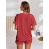Ekouaer Womens Pajama Sets Short Sleeve Lounge Sets 2 Piece Pjs Tops and Shorts Outfits Matching Loungewear with Pockets(Red)
