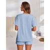 Ekouaer Womens Pajama Sets Short Sleeve Lounge Sets 2 Piece Pjs Tops and Shorts Outfits Matching Loungewear with Pockets(Sky Blue)