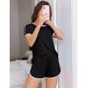 Ekouaer Womens Pajama Sets Short Sleeve Sleepwear Soft Pjs Sets Round Neck Summer 2 Piece Lounge Set with Pockets S-XXL(Black)