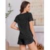 Ekouaer Womens Pajama Sets Short Sleeve Sleepwear Soft Pjs Sets Round Neck Summer 2 Piece Lounge Set with Pockets S-XXL(Black Leopard Print)