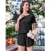 Ekouaer Womens Pajama Sets Short Sleeve Sleepwear Soft Pjs Sets Round Neck Summer 2 Piece Lounge Set with Pockets S-XXL(Black Leopard Print)
