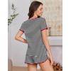 Ekouaer Womens Pajama Sets Short Sleeve Sleepwear Soft Pjs Sets Round Neck Summer 2 Piece Lounge Set with Pockets S-XXL(Black and White Stripe)