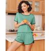 Ekouaer Womens Pajama Sets Short Sleeve Sleepwear Soft Pjs Sets Round Neck Summer 2 Piece Lounge Set with Pockets S-XXL(Mint Green)