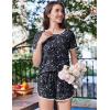 Ekouaer Womens Pajama Sets Short Sleeve Sleepwear Soft Pjs Sets Round Neck Summer 2 Piece Lounge Set with Pockets S-XXL(Moon and Star)