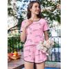 Ekouaer Womens Pajama Sets Short Sleeve Sleepwear Soft Pjs Sets Round Neck Summer 2 Piece Lounge Set with Pockets S-XXL(Pink – Heart and Love)