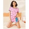 Ekouaer Womens Pajama Sets Short Sleeve Sleepwear Soft Pjs Sets Round Neck Summer 2 Piece Lounge Set with Pockets S-XXL(Pink Love)