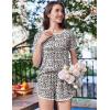 Ekouaer Womens Pajama Sets Short Sleeve Sleepwear Soft Pjs Sets Round Neck Summer 2 Piece Lounge Set with Pockets S-XXL(White Leopard)