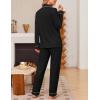 Ekouaer Women’s Pajama Sets Soft Button Down Pj Sets 2 piece Long Sleeve and Pants Loungewear Set S-XXL(Black)