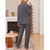 Ekouaer Women’s Pajama Sets Soft Button Down Pj Sets 2 piece Long Sleeve and Pants Loungewear Set S-XXL(Dark Grey)
