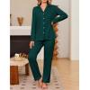 Ekouaer Women’s Pajama Sets Soft Button Down Pj Sets 2 piece Long Sleeve and Pants Loungewear Set S-XXL(Green)