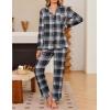 Ekouaer Women’s Pajama Sets Soft Button Down Pj Sets 2 piece Long Sleeve and Pants Loungewear Set S-XXL(Grey Plaid)